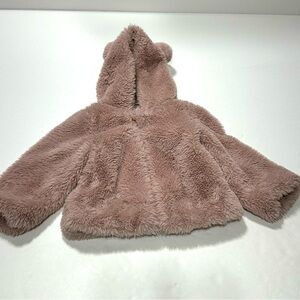 Liv & Lottie Faux Fur Coat With Puff Ears Hood 2T Thick Toddler Coat
